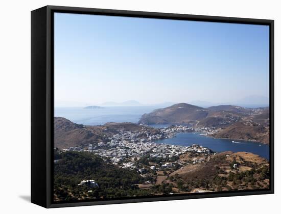View from the Monastery of St. John the Evangelist, Patmos, Dodecanese, Greek Islands, Greece-Oliviero Olivieri-Framed Stretched Canvas