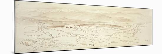 View from the Mountains Above Phonia, 1849 (Pen and Brown Ink with Graphite on Off-White Paper)-Edward Lear-Mounted Giclee Print