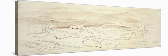 View from the Mountains Above Phonia, 1849 (Pen and Brown Ink with Graphite on Off-White Paper)-Edward Lear-Stretched Canvas