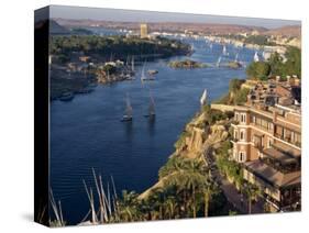 View from the New Cataract Hotel of the River Nile at Aswan, Egypt, North Africa, Africa-Harding Robert-Stretched Canvas