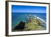 View from the Nugget Point Lighthouse in the Turquoise Waters with Huge Rocks-Michael Runkel-Framed Photographic Print