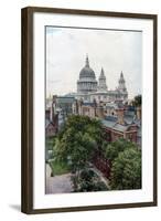 View from the Old Bailey Towards St Paul's Cathedral, London, C1930S-WS Campbell-Framed Giclee Print