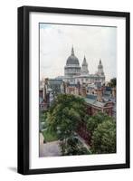 View from the Old Bailey Towards St Paul's Cathedral, London, C1930S-WS Campbell-Framed Premium Giclee Print