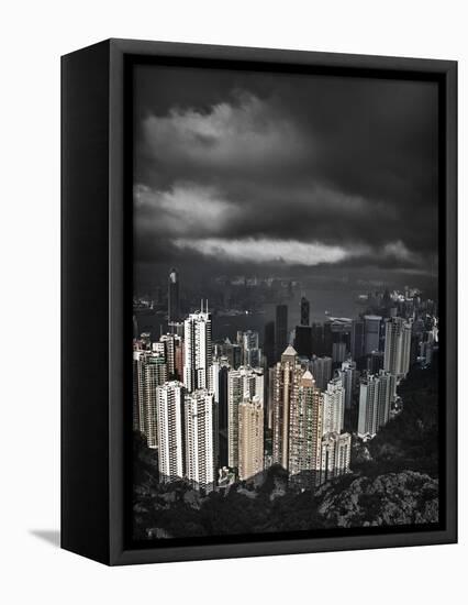 View from the Peak, Hong Kong, China-Julie Eggers-Framed Stretched Canvas