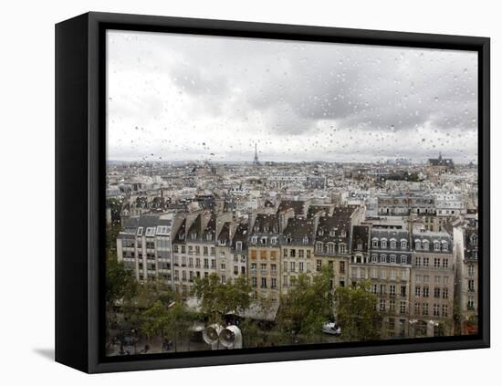 View from the Pompidou Centre on a Rainy Day, Paris, France, Europe-Godong-Framed Stretched Canvas