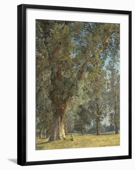 View from the Prater in Vienna (With Tree at Left)-Ferdinand Georg Waldmüller-Framed Giclee Print