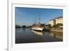 View from the Puente De La Mujer (Bridge of the Woman) of the Museo Fragata Sarmiento and River-Ben Pipe-Framed Photographic Print