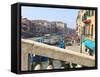 View From the Rialto Bridge, Grand Canal, Venice, UNESCO World Heritage Site, Veneto, Italy, Europe-Amanda Hall-Framed Stretched Canvas