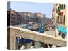 View From the Rialto Bridge, Grand Canal, Venice, UNESCO World Heritage Site, Veneto, Italy, Europe-Amanda Hall-Stretched Canvas