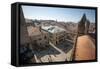 View from the roof of the Cathedral of Santiago de Compostela, UNESCO World Heritage Site, Santiago-Michael Snell-Framed Stretched Canvas
