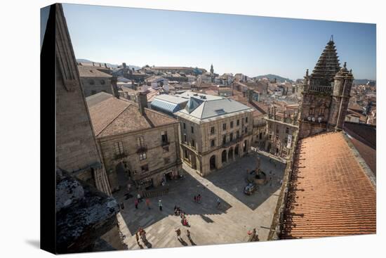 View from the roof of the Cathedral of Santiago de Compostela, UNESCO World Heritage Site, Santiago-Michael Snell-Stretched Canvas