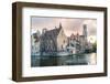 View from the Rozenhoedkaai, Bruges, Belgium, Europe.-Francesco Riccardo Iacomino-Framed Photographic Print