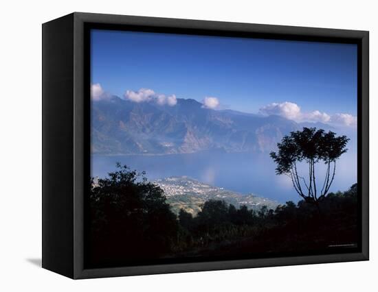 View from the San Pedro Volcano of San Pedro and Lago Atitlan (Lake Atitlan), Guatemala-Aaron McCoy-Framed Stretched Canvas