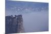 view from the Schrammsteinaussicht, Elbe Sandstone Mountains, fog, summit, Falkenstein, Rathmannsdo-Uwe Steffens-Mounted Photographic Print