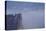 view from the Schrammsteinaussicht, Elbe Sandstone Mountains, fog, summit, Falkenstein, Rathmannsdo-Uwe Steffens-Stretched Canvas