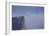 view from the Schrammsteinaussicht, Elbe Sandstone Mountains, fog, summit, Falkenstein, Rathmannsdo-Uwe Steffens-Framed Photographic Print