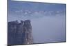 view from the Schrammsteinaussicht, Elbe Sandstone Mountains, fog, summit, Falkenstein, Rathmannsdo-Uwe Steffens-Mounted Photographic Print