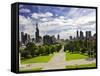 View from the Shrine of Remembrance, Melbourne, Victoria, Australia-David Wall-Framed Stretched Canvas