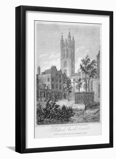 View from the South of Church of St Michael, Cornhill, City of London, 1816-Thomas Higham-Framed Giclee Print