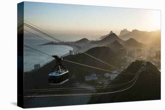 View from the Sugarloaf and the Famous Cable Car at Sunset, Rio De Janeiro, Brazil, South America-Michael Runkel-Stretched Canvas