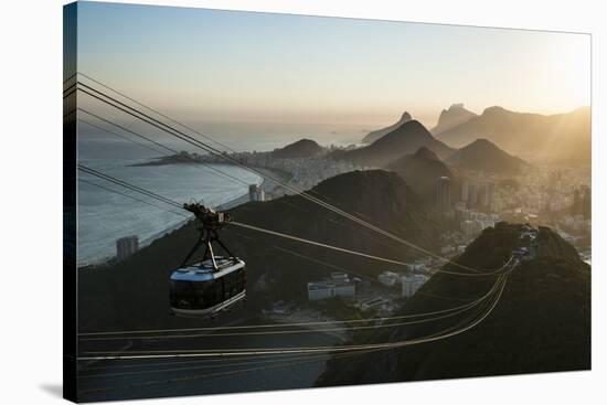 View from the Sugarloaf and the Famous Cable Car at Sunset, Rio De Janeiro, Brazil, South America-Michael Runkel-Stretched Canvas