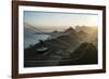 View from the Sugarloaf and the Famous Cable Car at Sunset, Rio De Janeiro, Brazil, South America-Michael Runkel-Framed Photographic Print