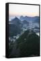 View from the Sugarloaf and the Famous Cable Car at Sunset, Rio De Janeiro, Brazil, South America-Michael Runkel-Framed Stretched Canvas