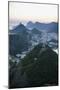 View from the Sugarloaf and the Famous Cable Car at Sunset, Rio De Janeiro, Brazil, South America-Michael Runkel-Mounted Photographic Print