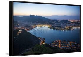 View from the Sugarloaf at Sunset, Rio De Janeiro, Brazil, South America-Michael Runkel-Framed Stretched Canvas