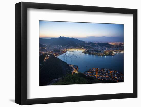 View from the Sugarloaf at Sunset, Rio De Janeiro, Brazil, South America-Michael Runkel-Framed Photographic Print