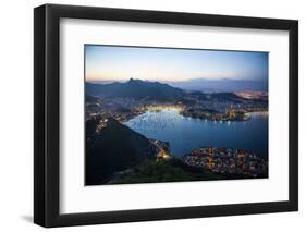 View from the Sugarloaf at Sunset, Rio De Janeiro, Brazil, South America-Michael Runkel-Framed Photographic Print