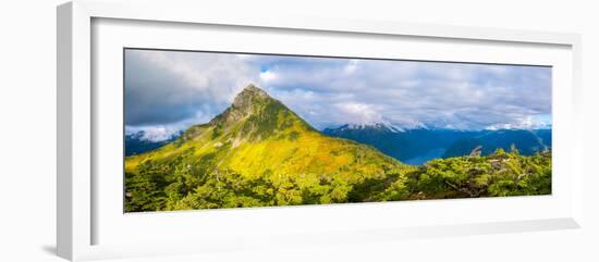 View from the summit of Mt. Verstovia, Sitka, Alaska, USA-Mark A Johnson-Framed Photographic Print