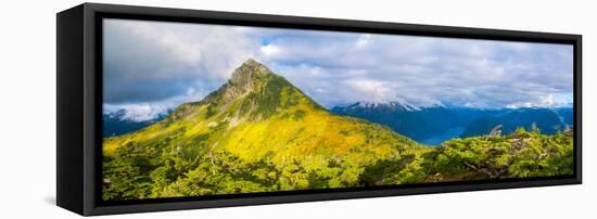 View from the summit of Mt. Verstovia, Sitka, Alaska, USA-Mark A Johnson-Framed Stretched Canvas