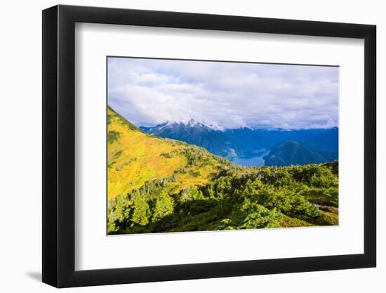 View from the summit of Mt. Verstovia, Sitka, Alaska, USA-Mark A Johnson-Framed Photographic Print