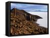 View from the Top of Isla De Pescado across the Salar De Uyuni, the Largest Salt Flat in the World-John Warburton-lee-Framed Stretched Canvas