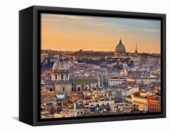 View from the Top of Vittoriano, Rome, Lazio, Italy, Europe-Francesco Iacobelli-Framed Stretched Canvas