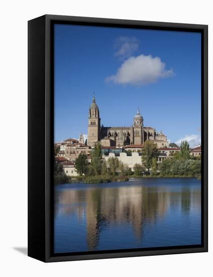 View from the Tormes River, Salamanca, Spain-Walter Bibikow-Framed Stretched Canvas