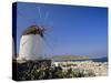 View from the Upper Windmills to Mykonos Town, Mykonos, Cyclades Islands, Greece-Fraser Hall-Stretched Canvas