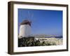 View from the Upper Windmills to Mykonos Town, Mykonos, Cyclades Islands, Greece-Fraser Hall-Framed Photographic Print