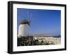 View from the Upper Windmills to Mykonos Town, Mykonos, Cyclades Islands, Greece-Fraser Hall-Framed Photographic Print