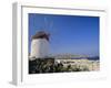 View from the Upper Windmills to Mykonos Town, Mykonos, Cyclades Islands, Greece-Fraser Hall-Framed Photographic Print