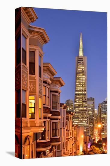 View from the Urban District of North Beach towards Transamerica Pyramid, San Francisco-null-Stretched Canvas