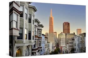 View from the Urban District of North Beach towards Transamerica Pyramid, San Francisco-null-Stretched Canvas