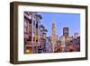 View from the Urban District of North Beach towards Transamerica Pyramid, San Francisco-null-Framed Art Print