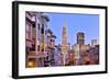 View from the Urban District of North Beach towards Transamerica Pyramid, San Francisco-null-Framed Art Print