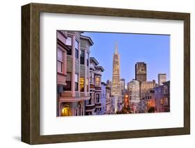 View from the Urban District of North Beach towards Transamerica Pyramid, San Francisco-null-Framed Art Print