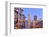 View from the Urban District of North Beach towards Transamerica Pyramid, San Francisco-null-Framed Art Print