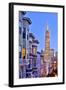 View from the Urban District of North Beach towards Transamerica Pyramid, San Francisco-null-Framed Art Print