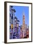 View from the Urban District of North Beach towards Transamerica Pyramid, San Francisco-null-Framed Art Print