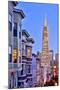 View from the Urban District of North Beach towards Transamerica Pyramid, San Francisco-null-Mounted Art Print